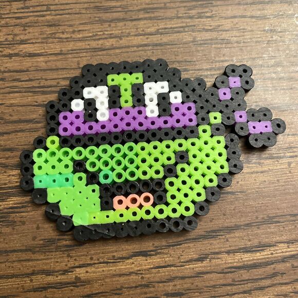 Teenage Mutant Ninja Turtles Pixel Art Perler Beads Retro Nostalgic All 4 4”x2.5 - Picture 10 of 11